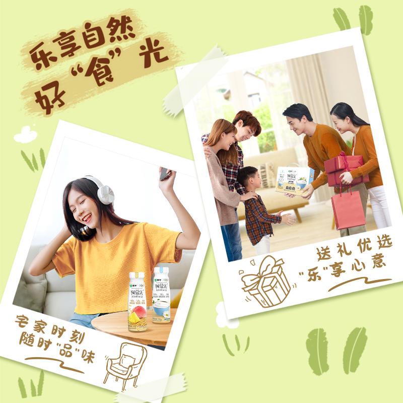 蒙牛阿慕乐低温酸奶原味燕麦黄桃味早餐奶210g*10瓶