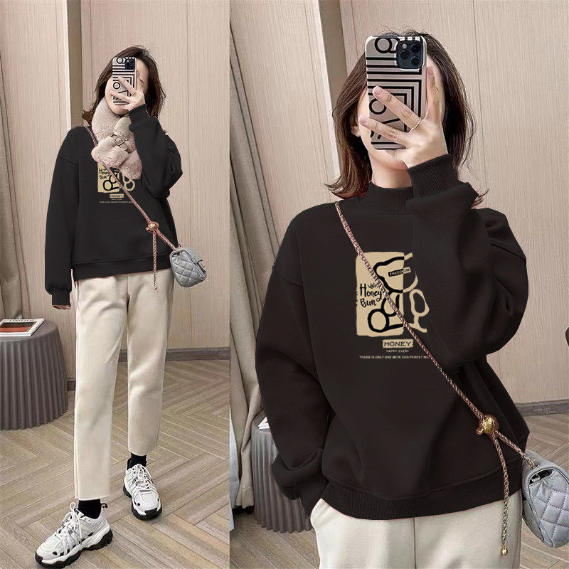 2025新款半高领加绒卫衣女秋冬女士休闲内搭外穿打底保暖外套上衣,淘宝优惠券,粉丝福利购,淘宝优惠卷