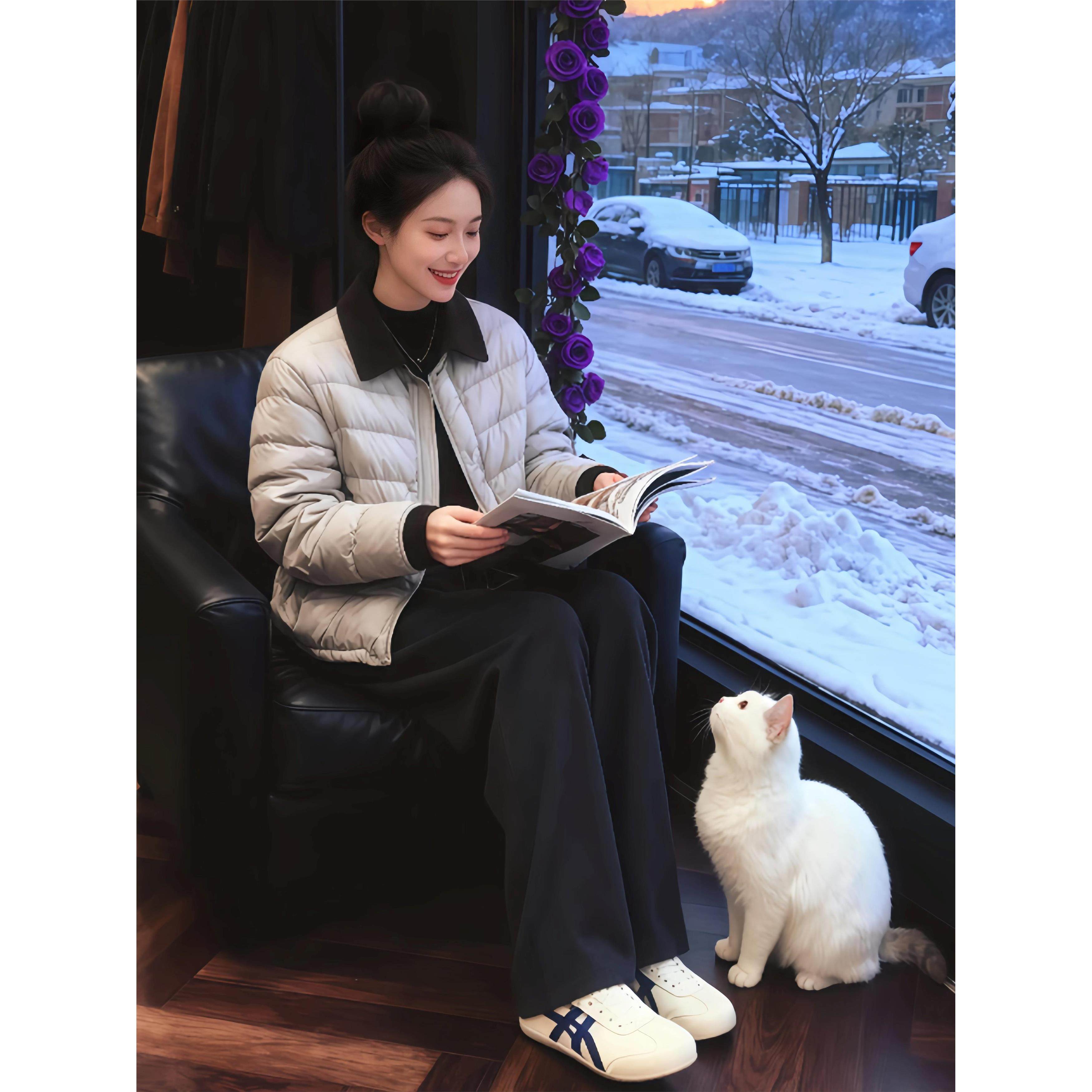 纯色设计感翻领长袖棉服女2025新款小众洋气时尚百搭显瘦潮流衣服,淘宝优惠券,粉丝福利购,淘宝优惠卷