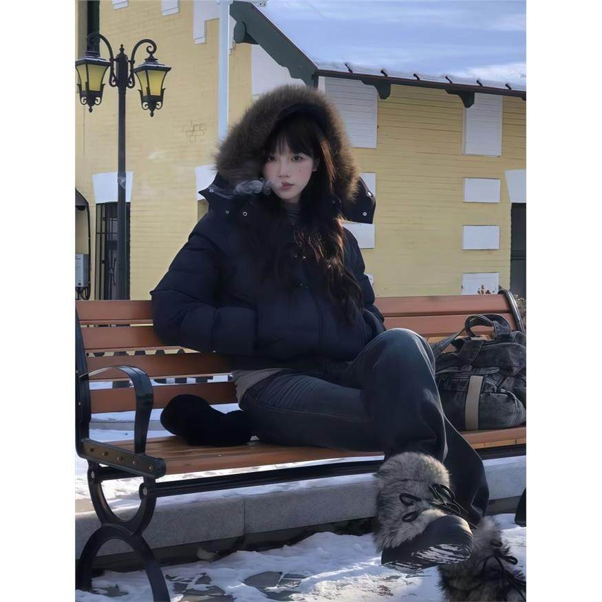 菲奥娜藏青色短款小个子棉服女2025冬季新款高级显瘦棉衣加厚外套,淘宝优惠券,粉丝福利购,淘宝优惠卷