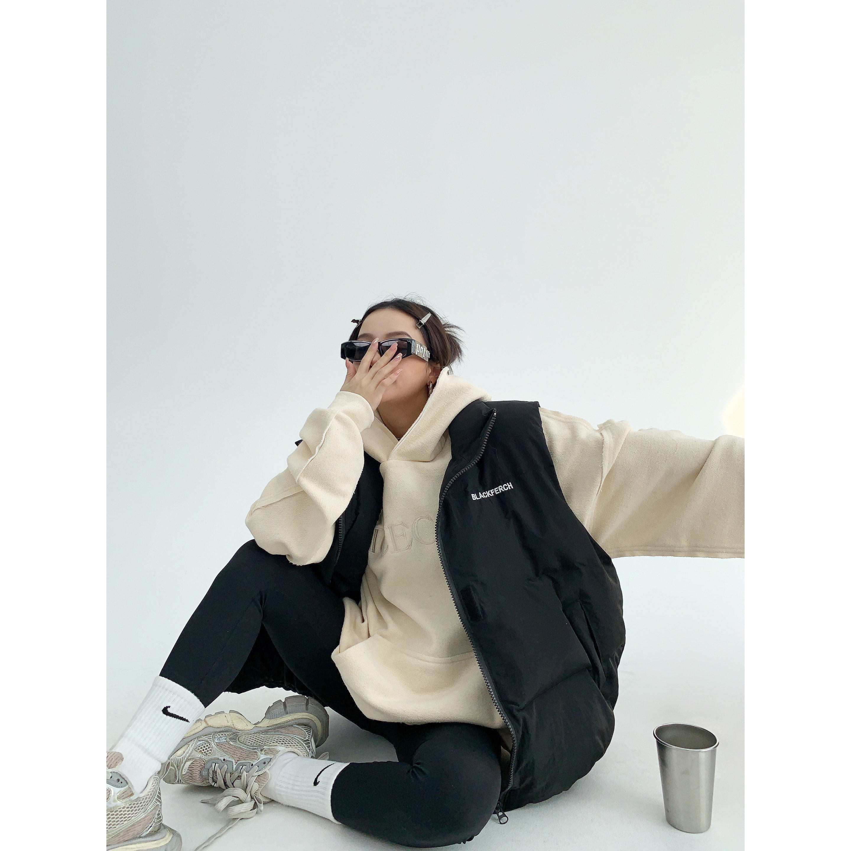 废柴冬季美式小众加厚欧货外套宽松刺绣黑色面包服棉衣马甲女男潮,淘宝优惠券,粉丝福利购,淘宝优惠卷