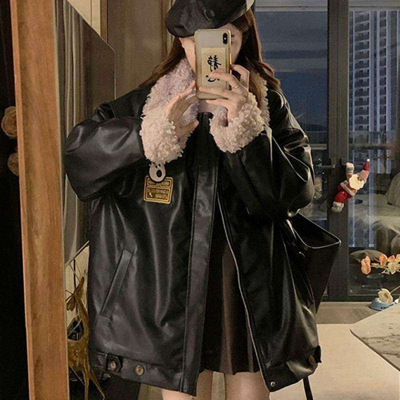 300斤大尺码女装美拉德羊羔绒皮衣棉服女胖mm覆古宽松毛领夹克外,淘宝优惠券,粉丝福利购,淘宝优惠卷