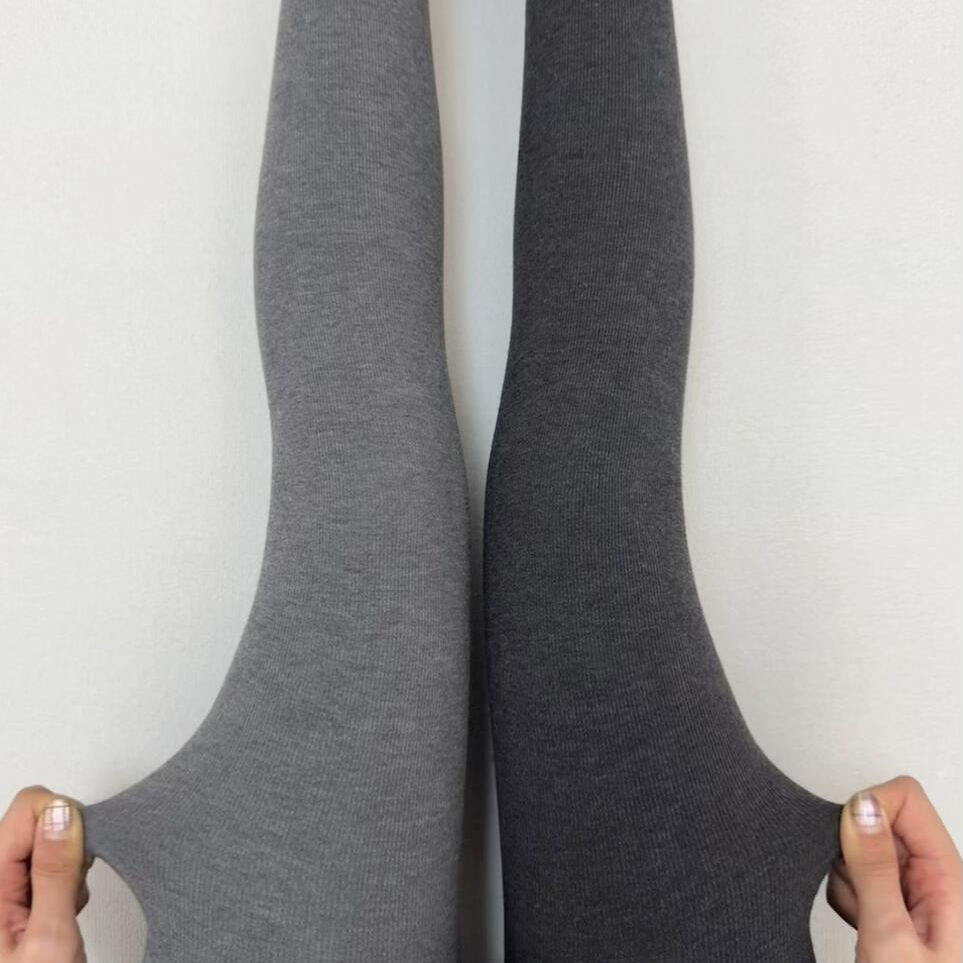 灰色加绒竖条纹打底裤女外穿秋冬款竖条螺纹显瘦加厚保暖连裤袜,淘宝优惠券,粉丝福利购,淘宝优惠卷