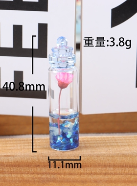 夜光流沙玻璃永生花钥匙扣