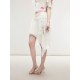 Matin Gris beige chiffon ພິມ ruffle ສັ້ນ suspender ວ່າງບໍ່ສະຫມໍ່າສະເຫມີຊຸດ skirt pleated