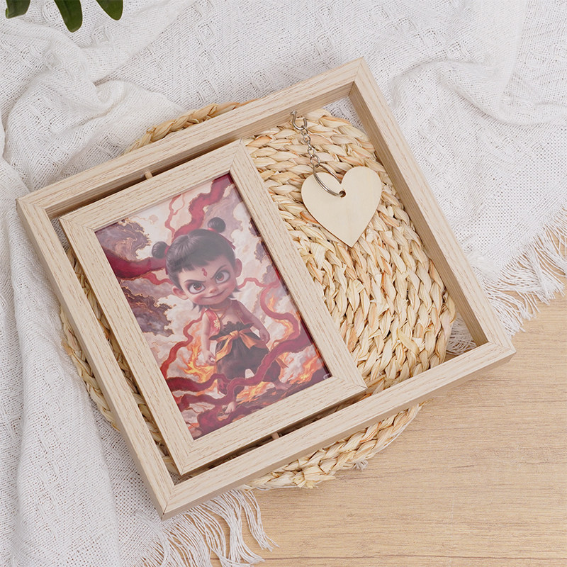 创意相框木质旋转双面相框摆件情侣6寸7寸立体桌面摆台画框360度,淘宝优惠券,粉丝福利购,淘宝优惠卷