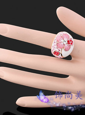 日韩风女士水晶镶钻指环尾戒新品