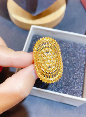 镀金色法式活口大戒指