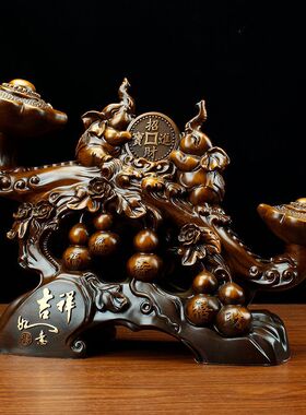 吉祥如意招财五福大象客厅酒柜电视玄关开业礼品乔迁装饰品摆件