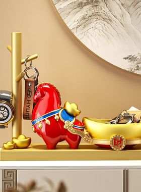 马上有钱入户进门玄关钥匙收纳摆件招财客厅旺宅装饰2026新年礼物