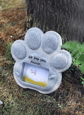 宠物狗狗墓碑创意树脂仿真纪念石猫咪小动物祭祀碑工艺品摆件