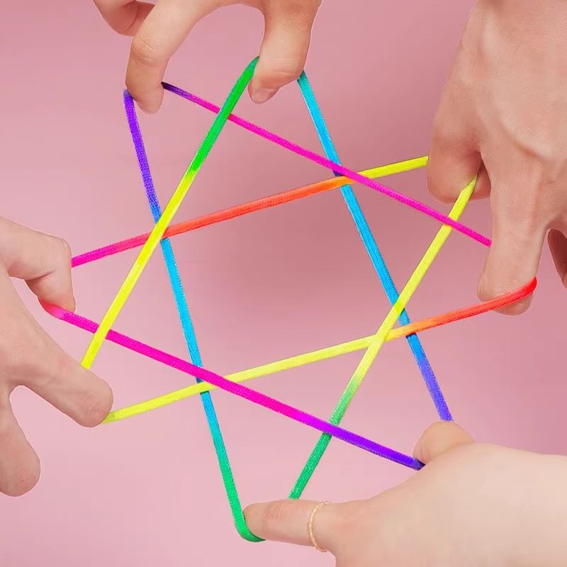 翻花绳小学生编花绳七彩绳童年回忆复古幼儿园益智玩具彩色绳长版,淘宝优惠券,粉丝福利购,淘宝优惠卷