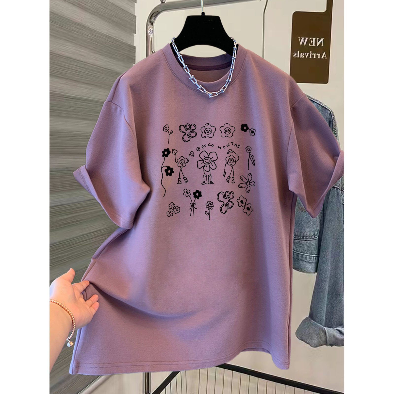 2025新款磨毛纯棉短袖t恤女中长款黑色半袖上衣加厚打底衫春秋季,淘宝优惠券,粉丝福利购,淘宝优惠卷