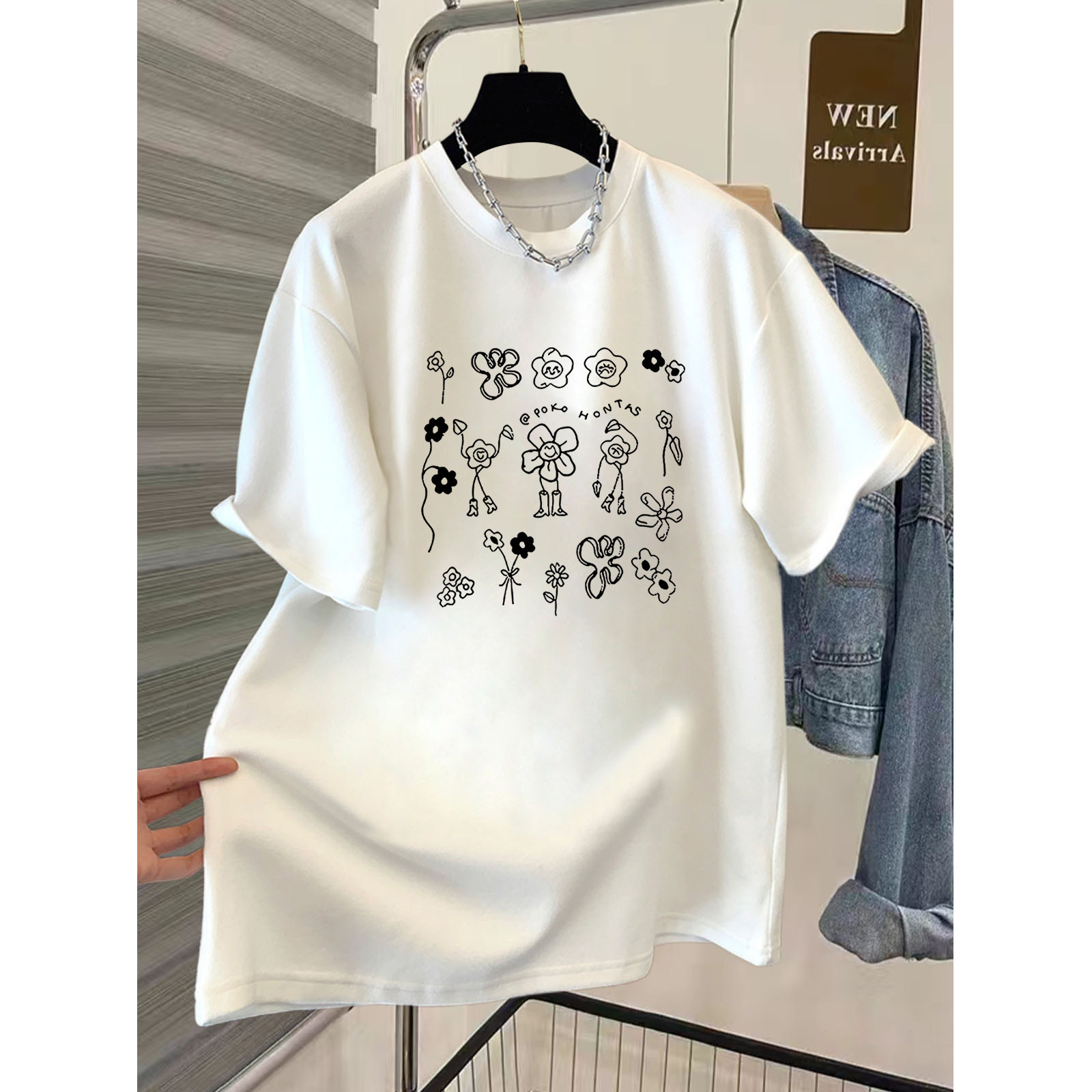 2025新款磨毛纯棉短袖t恤女中长款黑色半袖上衣加厚打底衫春秋季,淘宝优惠券,粉丝福利购,淘宝优惠卷