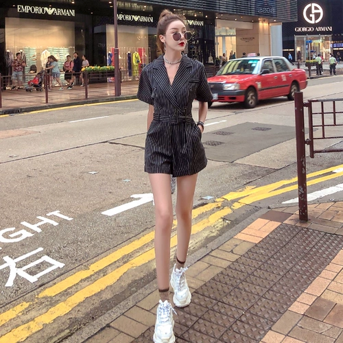 Приталенный комплект, пиджак классического кроя, комбинезон, шорты, летние тонкие штаны, высокая талия, по фигуре, подходит для подростков, коллекция 2022