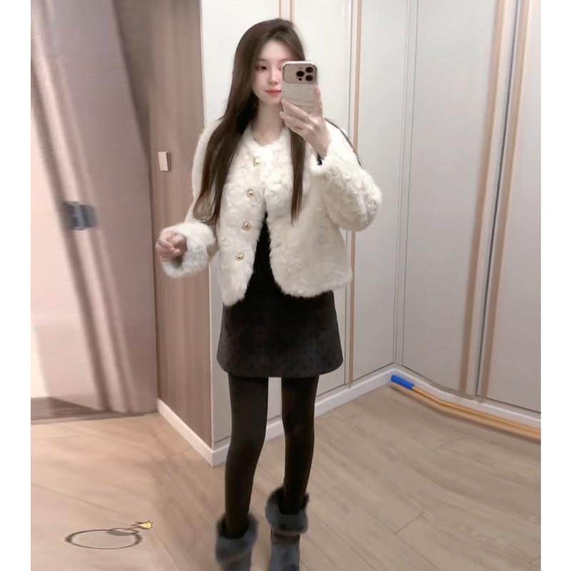 富家千金羊羔毛短外套女冬季2025新款小香风保暖皮毛一体毛毛上衣,淘宝优惠券,粉丝福利购,淘宝优惠卷