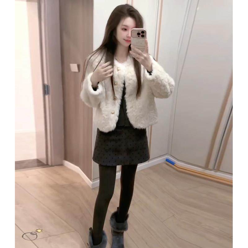 富家千金羊羔毛短外套女冬季2025新款小香风保暖皮毛一体毛毛上衣,淘宝优惠券,粉丝福利购,淘宝优惠卷