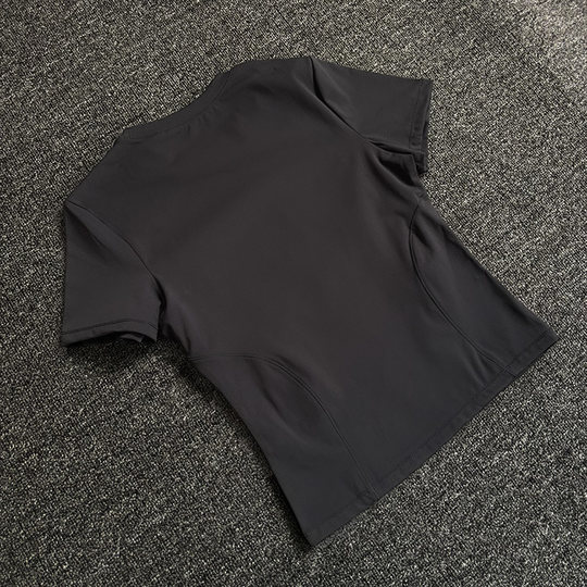 日常百搭瑜伽服短袖简约圆领T恤纯色修身显瘦户外健身运动上衣女