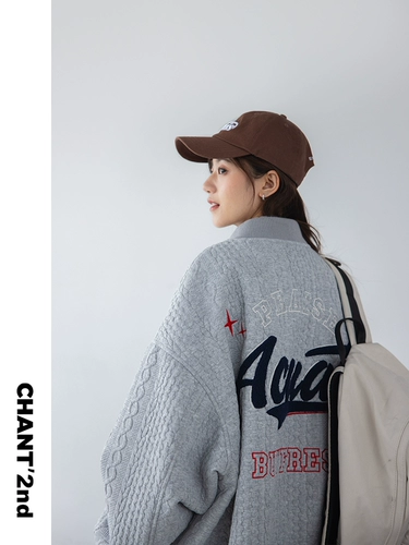 Ретро бейсбольная форма, кардиган, куртка для отдыха, в американском стиле, коллекция 2023, изысканный стиль, оверсайз