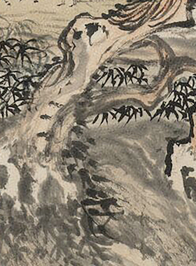 清代王翚 仿李营丘江七树图 微喷打印清代山水画临摹参考大图画稿