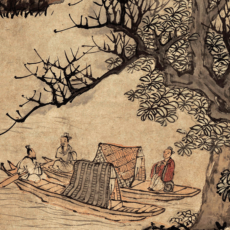 明蓝瑛秋山渔隐图真迹高清微喷打印画心学习临摹画稿仿古山水复制,淘宝优惠券,粉丝福利购,淘宝优惠卷