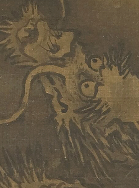 双龙戏海图陈容古画复制画心