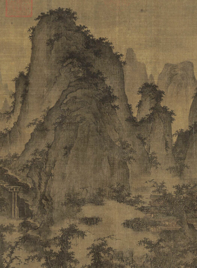 北宋屈鼎山水画临摹画稿