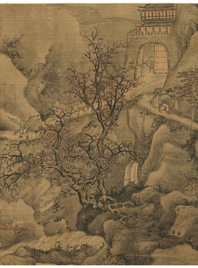 郭熙关山行旅图临摹画稿底稿画心