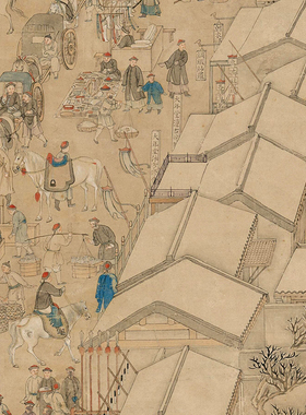 清 徐扬 京师生春诗意图 清代建筑人物高清微喷画心学习范本画稿