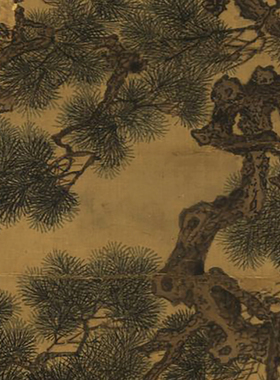 南宋刘松年溪亭客话图微喷打印宋代山水名画临摹学习画稿复制画心