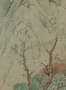 元代钱选山居图高清临摹画稿