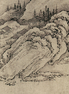 金江山行旅图高清微喷画稿