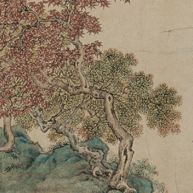 1:1明 仇英 枫溪垂钓图临摹画稿 微喷打印山水画原大临摹范本底稿,淘宝优惠券,粉丝福利购,淘宝优惠卷