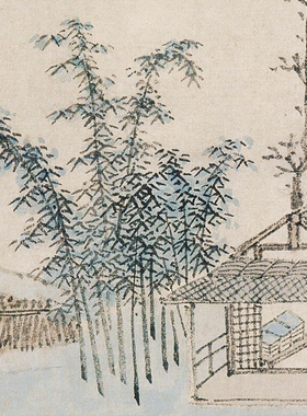 临摹画稿沈周青园图高清微喷打印