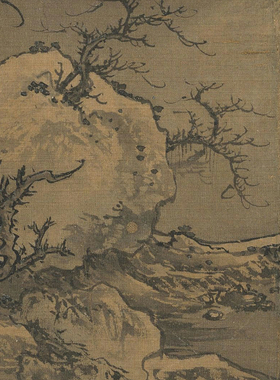 宋佚名雪景图册页微喷临摹画稿