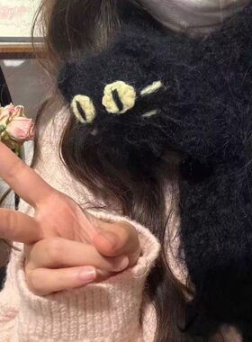 暹罗猫猫围巾毛线手工diy编织材料包钩针手织专用粗线送女生礼物