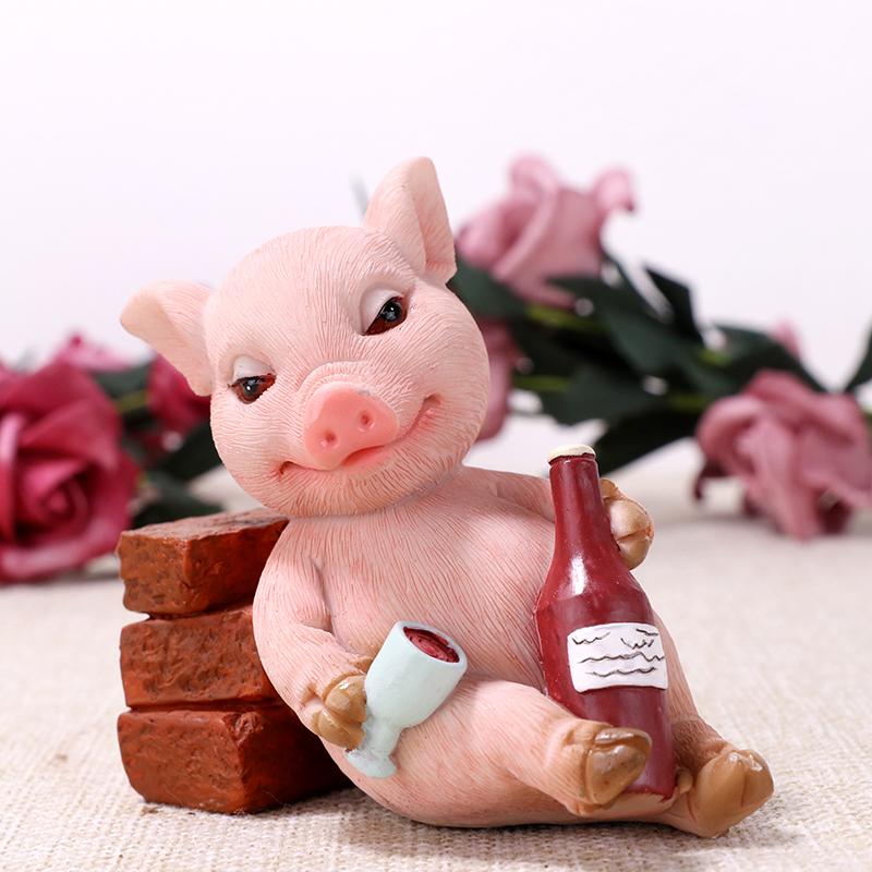 创意可爱小猪猪爱情猪摆件装饰品仿真猪客厅闺蜜男生女生生日礼物