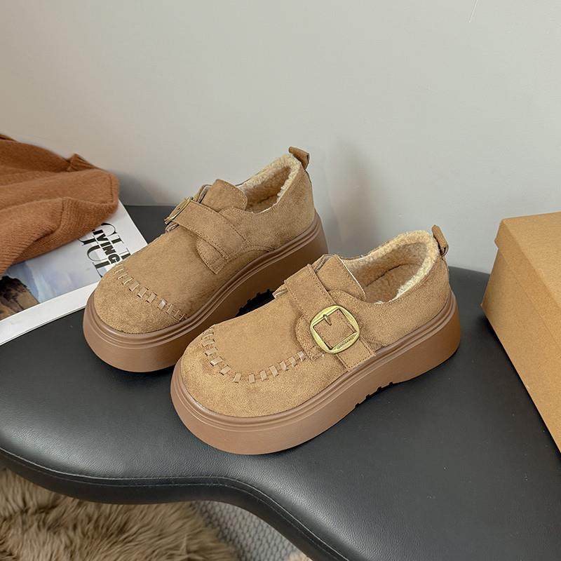 春秋加绒勃肯鞋女2026新款厚底小个子增高懒人乐福鞋保暖鞋0113z,淘宝优惠券,粉丝福利购,淘宝优惠卷