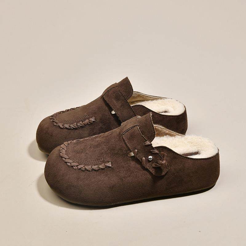 春秋厚底内增高勃肯鞋女2026新款加绒保暖包头半拖鞋毛茸茸0113z,淘宝优惠券,粉丝福利购,淘宝优惠卷