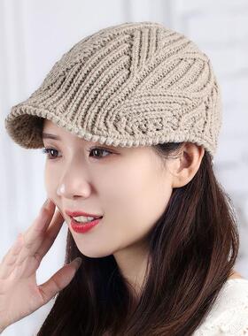 春春上新单层针织毛线鸭舌帽显脸雷帽百搭甜美时装帽天0110w