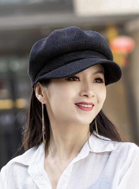 八角帽女夏天2026新款女帽子夏洋派显脸小遮阳贝雷帽夏季0110w