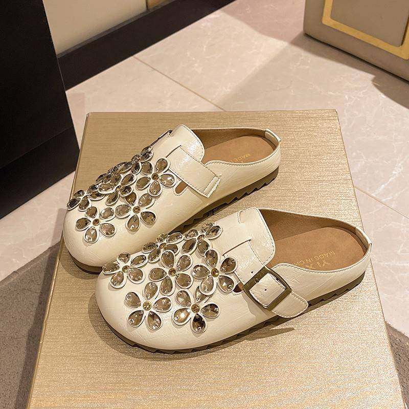 春秋包头半拖鞋女外穿2026新款时尚水钻平底一脚蹬勃肯凉拖0125z,淘宝优惠券,粉丝福利购,淘宝优惠卷