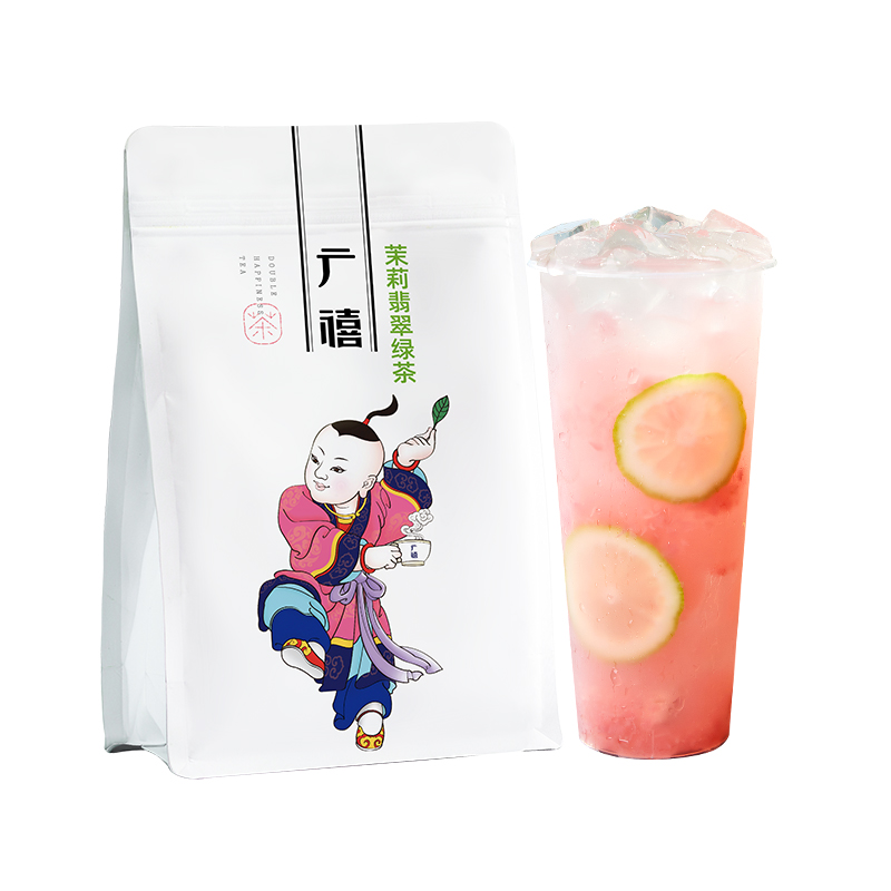 广禧茉莉翡翠绿茶500g茉莉花水果茶奶茶店茶底专用原材料茉香茶叶 - 图3