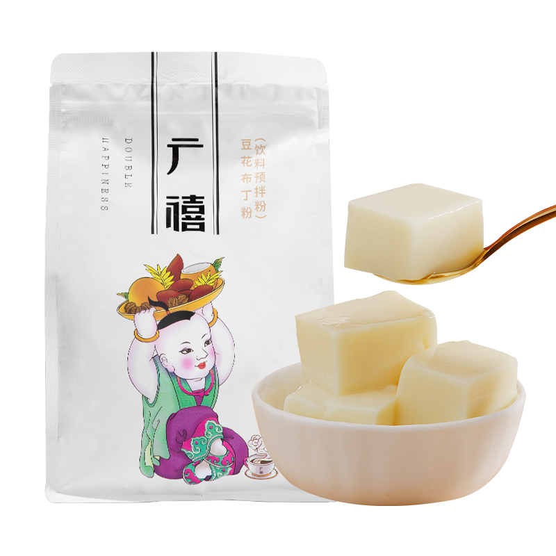 广禧冰豆花布丁粉1KG豆酪粉果冻粉商用网红白玉绢奶豆腐摆摊商用 - 图3