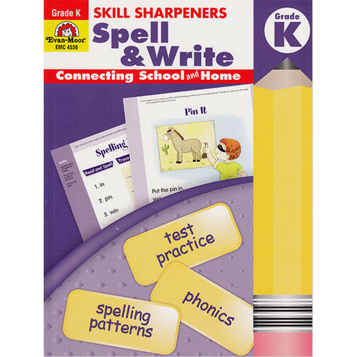 Skill Sharpeners Spell Write Grade K 技能铅笔刀写作 幼儿园学前 Evan Moor英文原版美国加州练习册EvanMoor SkillSharpers - 图0