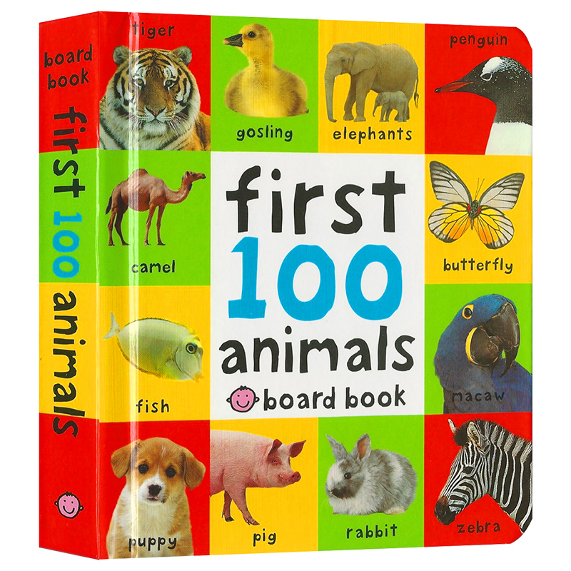 First 100 Animals 单词书图解词典认识动物启蒙认知 Words 数字颜色形状 Priddy Books英文原版绘本纸板书 2-4岁 - 图2