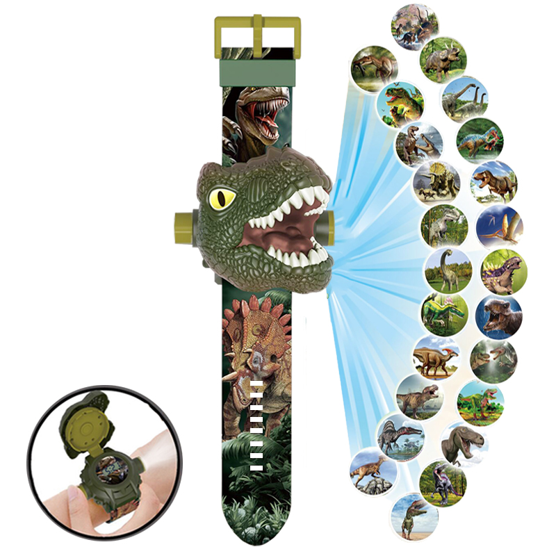儿童手表投影恐龙玩具霸王龙三角龙男女孩小学生电子表幼儿园礼物 - 图0