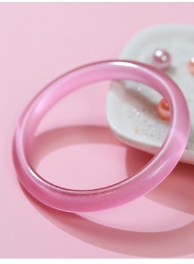 时尚优雅女款粉红色猫眼石手镯