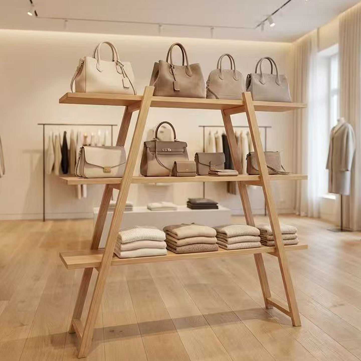 摆件展示台实木多层展览架商用展示服装店艺术品展示陈列架摆台,淘宝优惠券,粉丝福利购,淘宝优惠卷