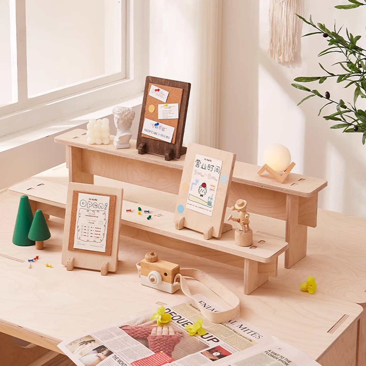 桌面吧台实木创意展示牌咖啡餐厅立式菜单二维码收款码价目表展示,淘宝优惠券,粉丝福利购,淘宝优惠卷